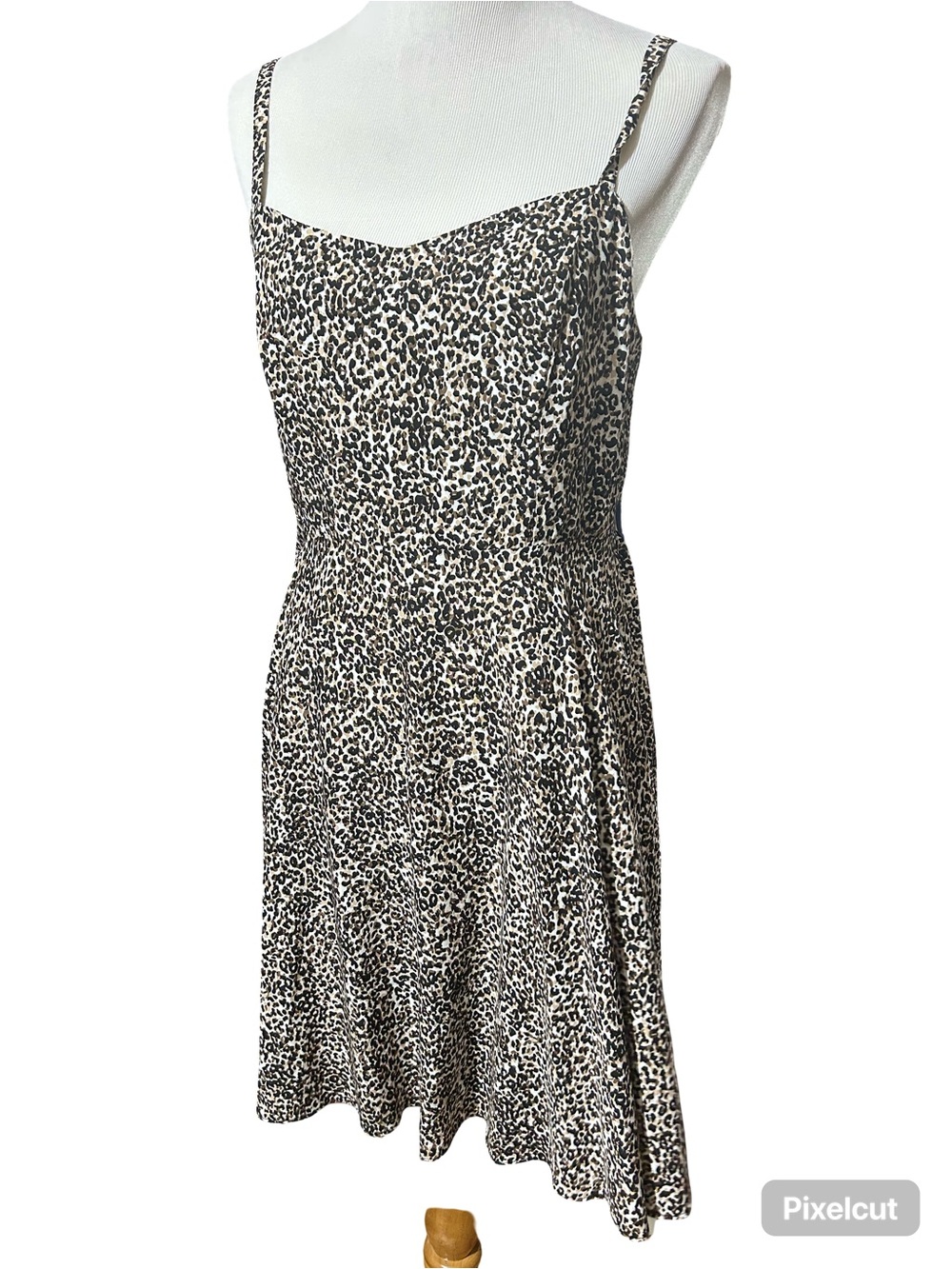 Old Navy Leopard Print Spaghetti Strap Mini Dress - Cream & Black